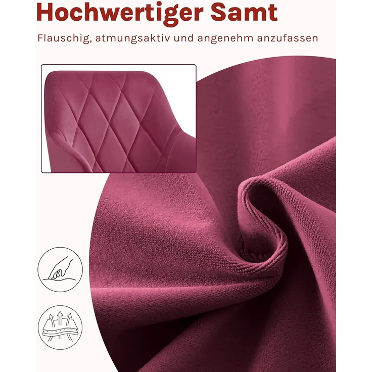 Woltu Esszimmerstuhl (6 St), Sessel mit Armlehne Rückenlehne mit Metallbeinen – Bild 8
