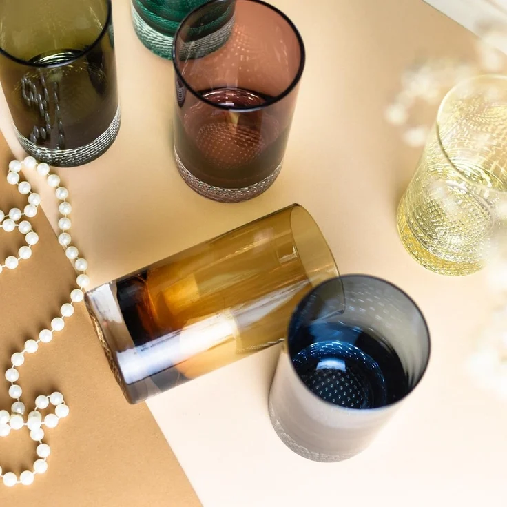 6 Bunte Longdrinkgläser 300ml Wassergläser Saftgläser Cocktailgläser Trinkgläser – Bild 3