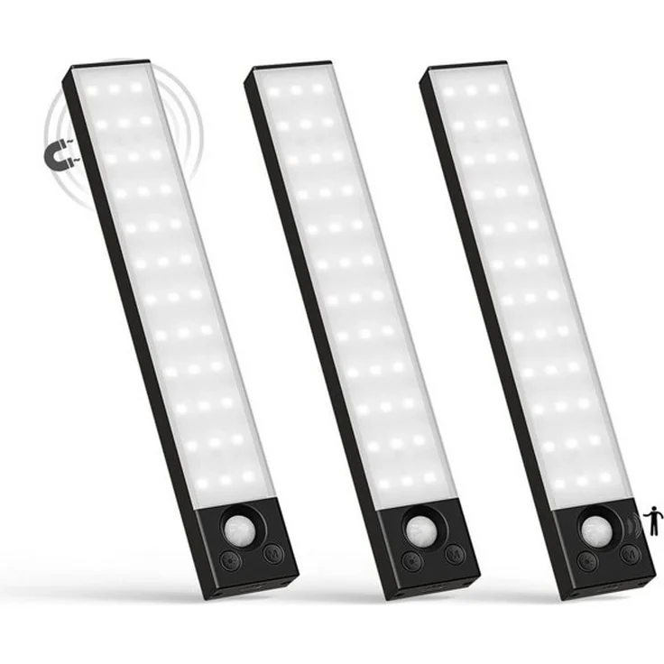 LQWELL LED Unterbauleuchte mit Bewegungsmelder, Dimmbar, Akku, USB-C Wiederaufladbar Schranklicht, LED fest integriert, Treppenlicht Nachttischlampe 22,5 cm, 1500 mAh, für Küche, Kleiderschrank, Schlafzimmer – Bild 4