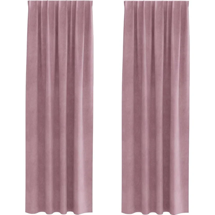 vidaXL Vorhänge 2 stk. Dunkelrosa 140 x 245 cm Samt 4107246 – Bild 1