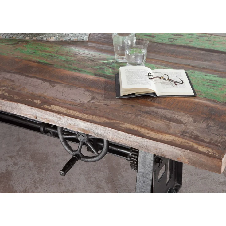 Esstisch Altholz höhenverstellbar 240x100x75-105 mehrfarbig lackiert INDUSTRIAL #25 – Bild 6