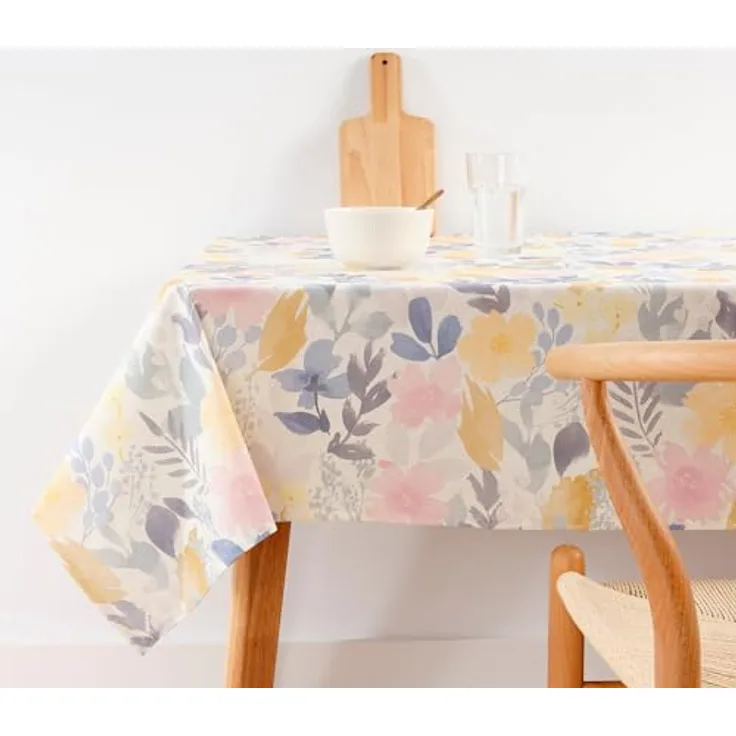 Belum Tischdecke mit Fleckenabweisend, Größe 300 x 140 cm, extraweich, Mehrfarbig, 100, Stoff 100% Bio-Baumwolle, Modell Gisborne