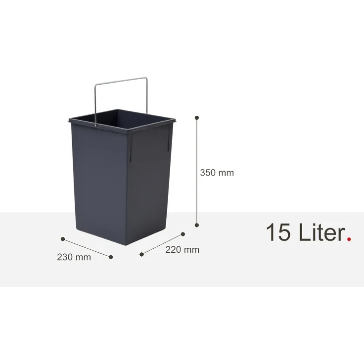 Hailo Inneneimer 1221209 blau 15 Liter 220 x 230 x 350 mm mit Deckel – Bild 4