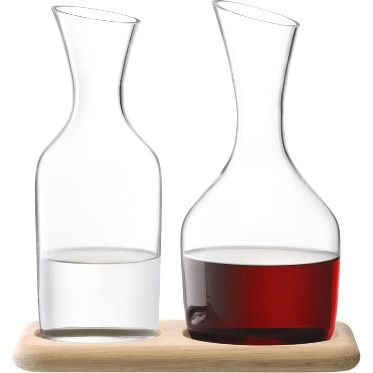Lsa Wine Wasser Und Weinkaraffe Set Und Sockel Aus Eiche