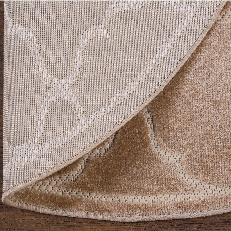 Sanat 'Berlin' Teppich, Höhe: 6 mm, In -und Outdoor geeignet, Beige, 200 cm Rund – Bild 4