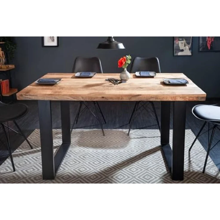 riess-ambiente Esstisch IRON CRAFT 120cm natur / schwarz · bis 4 Personen (Einzelartikel, 1-St), Massivholz · Mangoholz · Eisen · Kufen-Gestell · Industrial Design – Bild 6