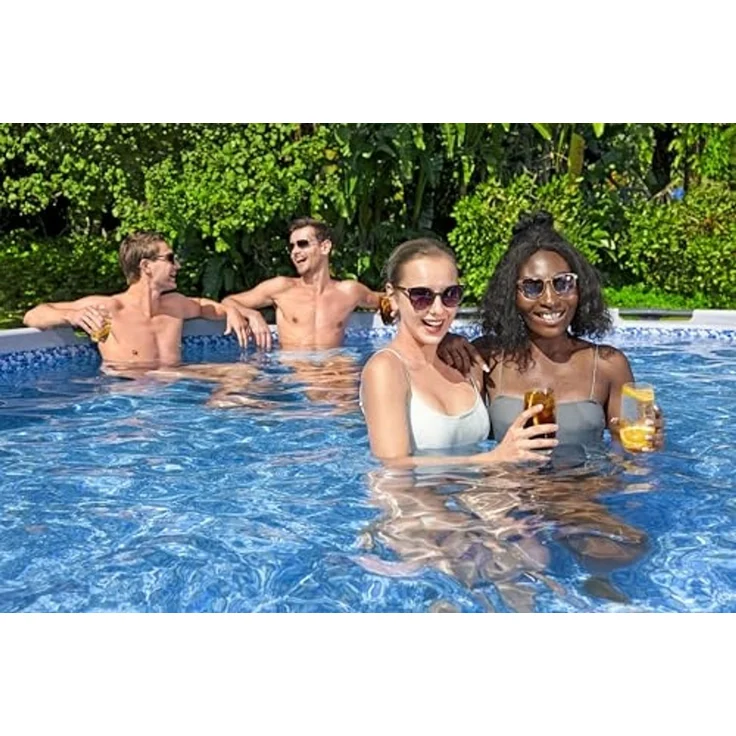 Bestway® Steel Pro MAX™ Frame Pool Komplett-Set mit Filterpumpe Ø 457 x 107 cm, lichtgrau, rund – Bild 4