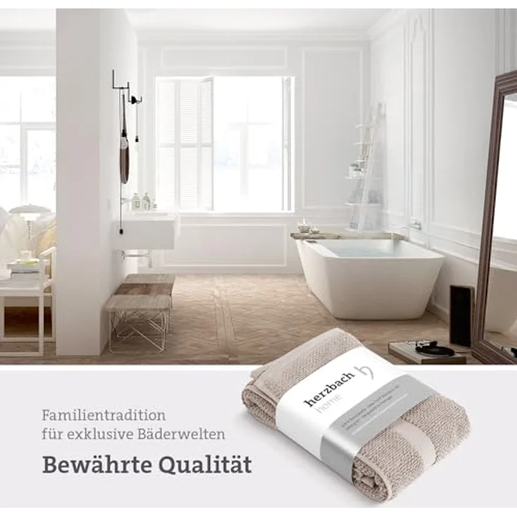 herzbach home Badematte Spa 50x80 cm, Baumwolle, Rechteckig, 1000g/m², Premium-Qualität, 100% Baumwolle, mit Bordüre – Bild 5