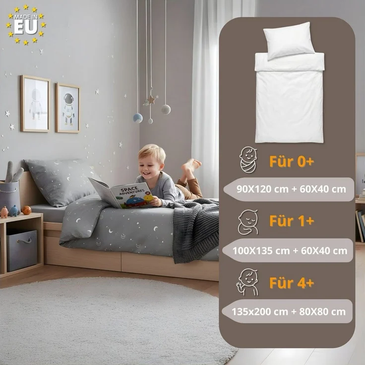 Kinder Bettdecke ohne Bezug 90x120 cm - Baumwolle Baby Decke und Kissen Set Kinderdecke 90x120 und Kopfkissen 60x40 - Bettdecken Kinderbettdecke Oeko-Tex Teddybären – Bild 4