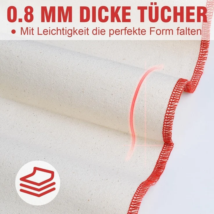 Walfos Profi Gärtuch Brot Backen Leinentuch Teig Gärung Baguette 75x45 cm 2er – Bild 6