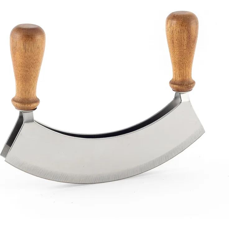 Hanseküche Wiegemesser Wiegemesser mit Brett – FSC®-zertifiziert, Nachhaltig, Ergonomisch Geformt, Langlebig
