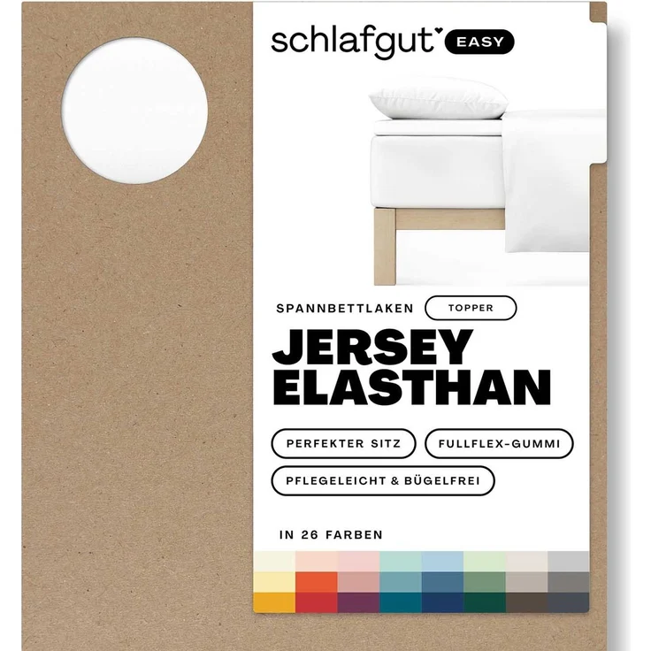 Schlafgut Spannbettlaken EASY Jersey Elasthan Topper, Jersey, Gummizug: rundum, (1 Stück), MADE IN GREEN by OEKO-TEX® – Bild 1