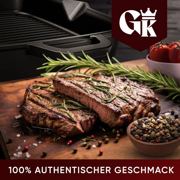 Grill-Feuerpfanne 30 cm aus Gusseisen mit 2 Henkeln – vorgebrannt, hitzebeständig bis 300 °C, für Induktion & Grill inkl. Ringreiniger – Bild 5