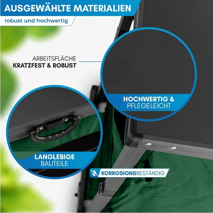 Nordmut Campingschrank Campingküche faltbar 60x51x80 cm Outdoor Schrank (mobiler Camping Organizer 1-St. mit Türen & Fächern, Stahlrahmen, Tragetasche, wetterfest) klappbar, mit Türen, mehrere Fächer, Tragetasche – Bild 3