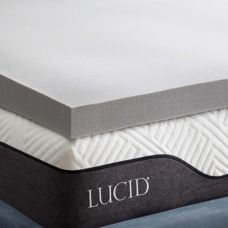 LUCID Memory Foam Matratzen-Topper mit Bambuskohle, 7,5 cm dicke Matratzenauflage, 120x200 cm