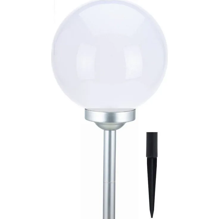 Spetebo Kugelleuchte LED Solar Garten Kugel Leuchte mit Erdspieß - 20cm, Ein-/Ausschalter, LED, warm weiß
