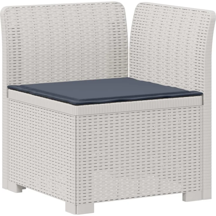 vidaXL 6-Sitzer Garten Sofa mit Kissen Rattan Look PP Weiß 3444117 – Bild 5