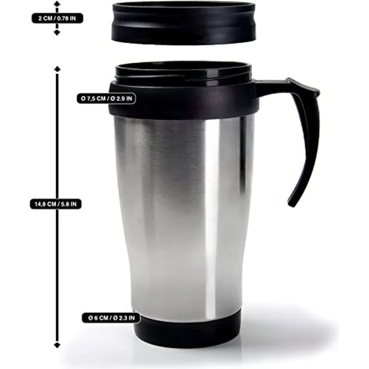 Goods+Gadgets Thermobecher Thermobecher Coffee to Go 400 ml – Edelstahl Isolierbecher mit Deckel, To-Go Mehrweg Iso-Tasse Kaffeebecher – Bild 5
