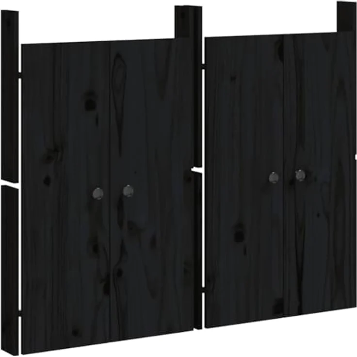 Türen für Outdoor-Küche 2 Stk. Schwarz 50 x 9 x 82 cm Kiefernholz 832362 – Bild 2
