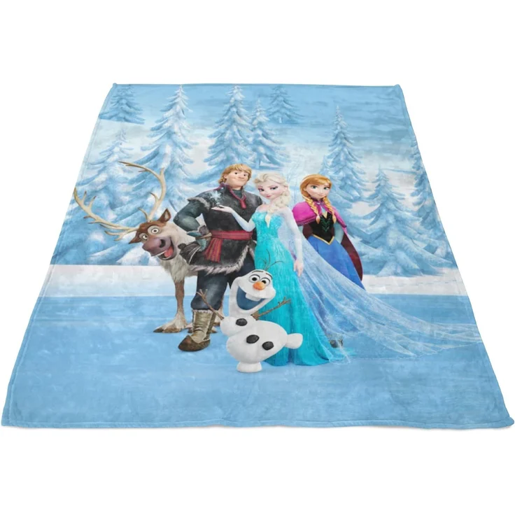 BERONAGE Tagesdecke Frozen Die Eiskönigin Decke Sven Rentier 130x170 cm Coral Fleecedecke, passend zur Bettwäsche, ideal für Sofa, Couch, Bett, Auto, Camping – Bild 6