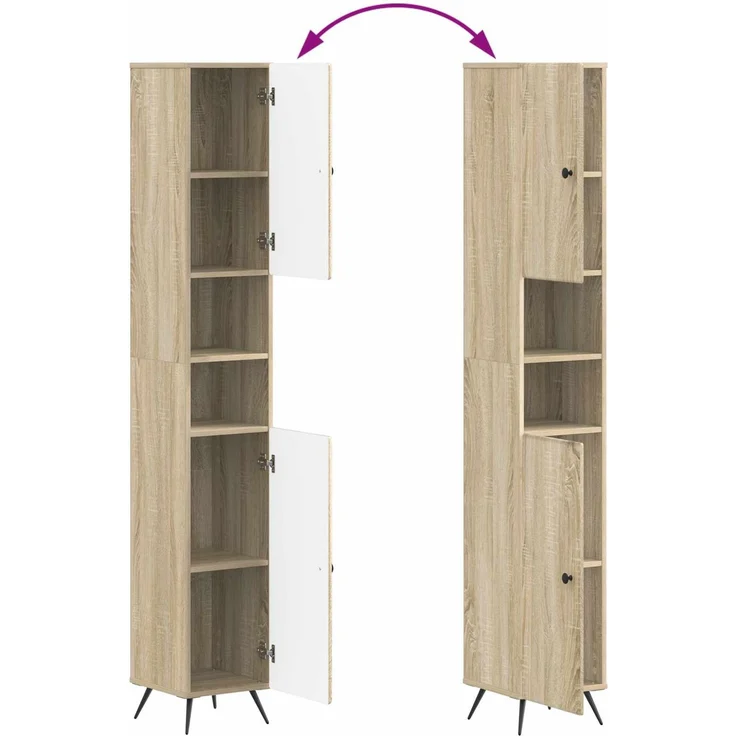 vidaXL 3-teiliges Badezimmer-Schranksystem BREDA Sonoma-Eiche 3417479 – Bild 8