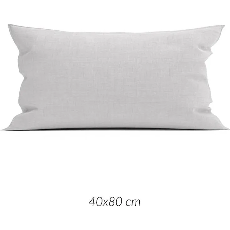 2 Stück Zo! Home Cotton Kissenbezüge 40x80 Lino Dove Grey silbergrau meliert uni