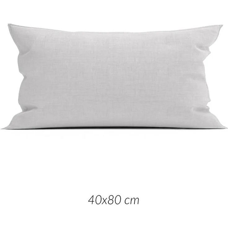 2 Stück Zo! Home Cotton Kissenbezüge 40x80 Lino Dove Grey silbergrau meliert uni – Bild 1