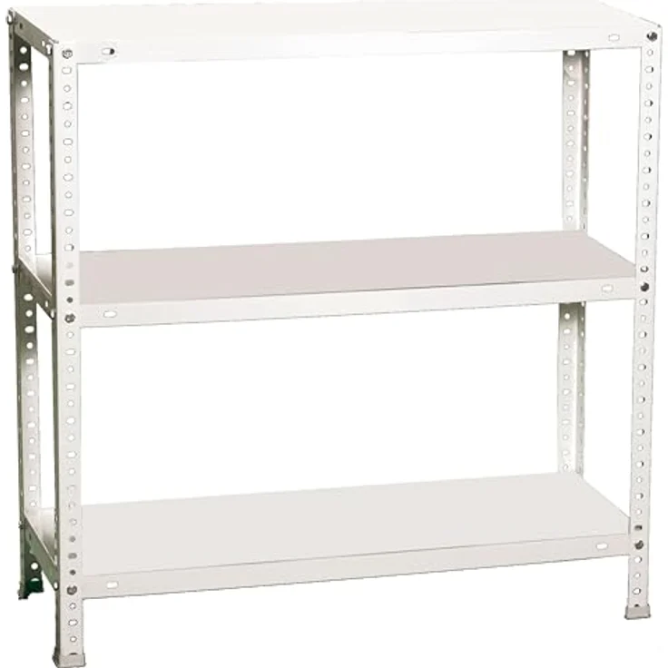 Simon Rack Metallregale, 1000 x 800 x 400 mm, 3 Metallböden, 100 kg Biegepunkt, Lagerregal, Weiß - Comfort – Bild 2