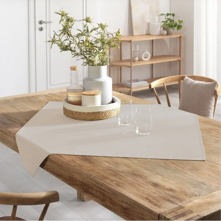 Delindo Lifestyle Tischdecke WIEN HOME abwaschbar (1-tlg), Leinenstruktur mit Fleckschutz aus recycelten Polyesterfasern – Bild 1