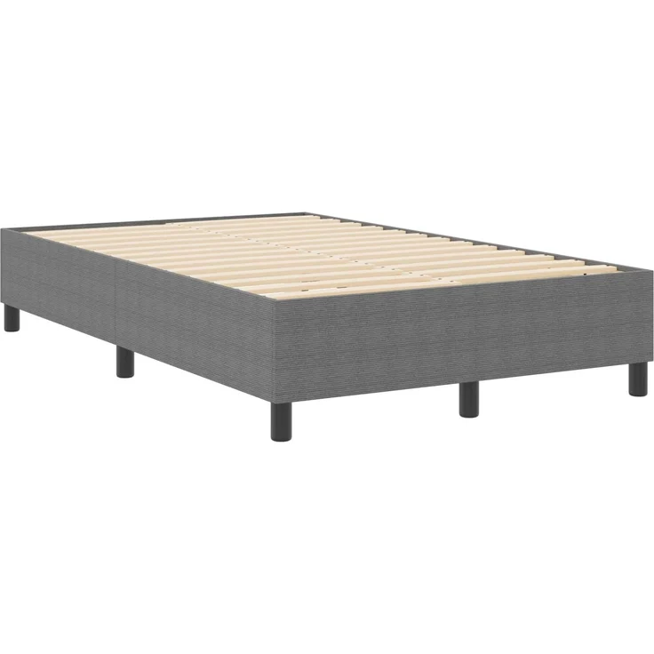 vidaXL Plattformbettgestell Hellgrau 120 x 200 cm Cordstoff 3337402 – Bild 2