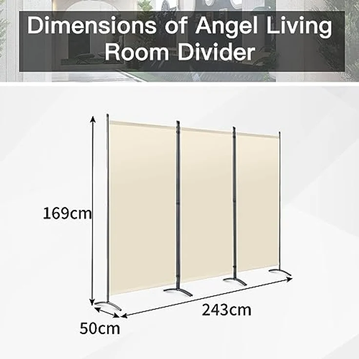 Angel Living Paravent Sichtschutz Balkonsichtschutz Paravent Raumteiler Trennwand (3 St), Garten Paravent 3 teilig, 243(B) x 50(T)x 169(H)cm – Bild 4