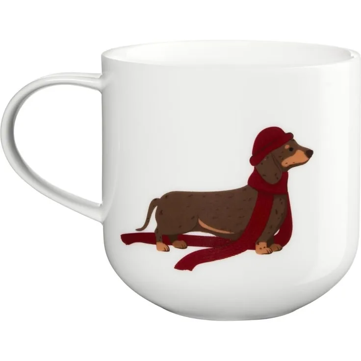 ASA Selection Henkelbecher, Dachshund Xmas, L. 92mm, B. 92mm, H. 95mm