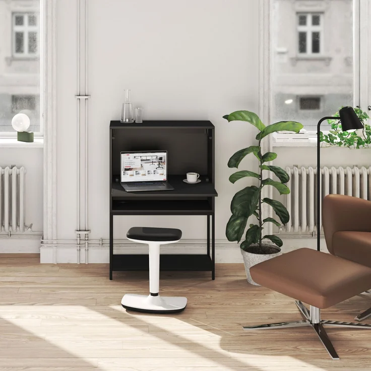 ASSMANN Sekretär Cubas Basic Schwarz 80x36x116cm Metall Holz – Bild 7