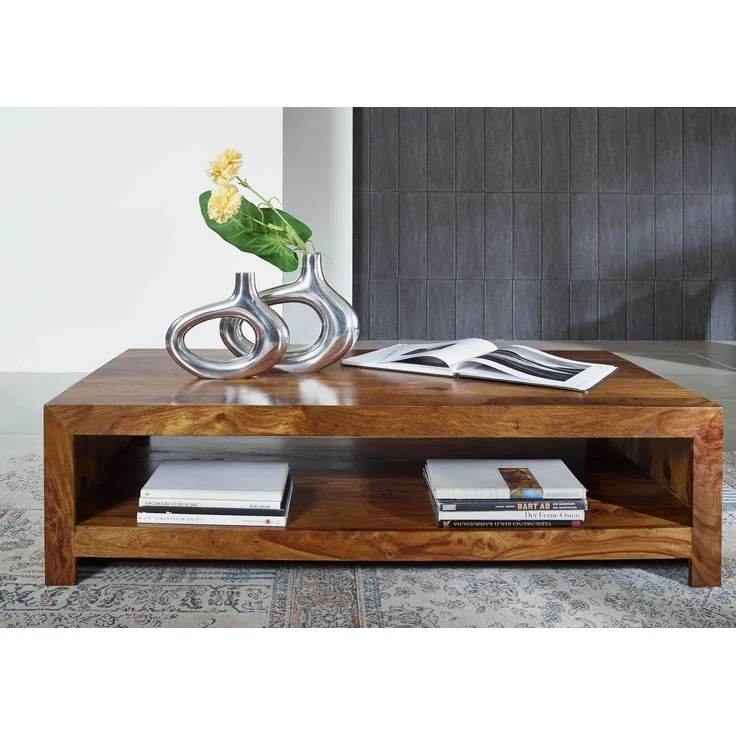 Couchtisch Sheesham 135x70x36 walnuss lackiert DUKE #120 – Bild 7