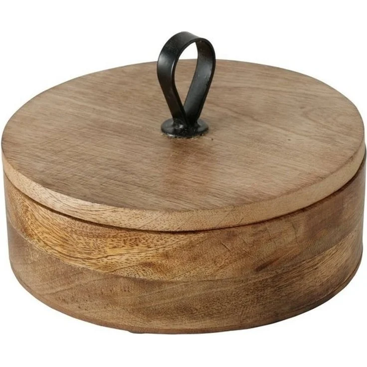 Runde Box KABIR, Mangoholz, Ø 19 cm – Bild 4