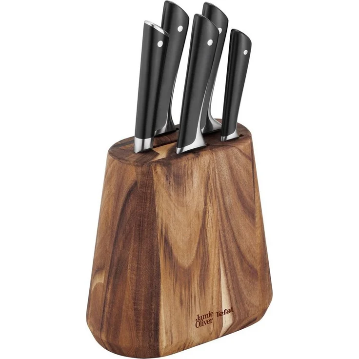 Tefal K267S656 Jamie Oliver 7-tlg Messerblock (Koch-, Santoku-, Brot-, Fleisch-, Universal-, Schälmesser, Block) – Bild 1