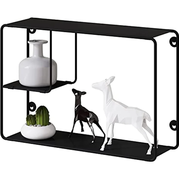 EUGAD Wandregal, 1-tlg, eckiges klappbares Metallregal 38x25,5x11,5cm schwarz – Bild 2