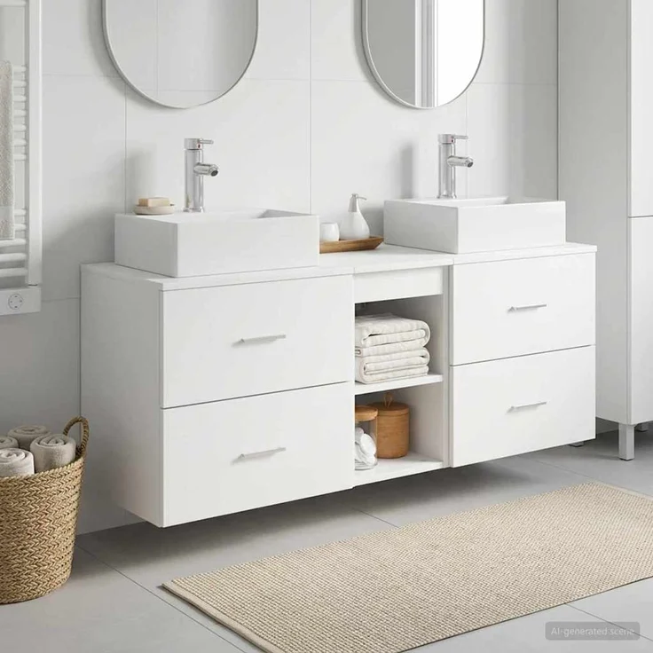 vidaXL Badezimmerschrank-Set 3 stk. Weiß 129 x 41 x 79,5 cm 3405835 – Bild 1