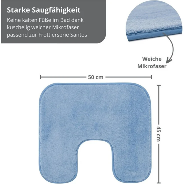 liebling Badematte Badteppich Santos, rutschhemmend beschichtet, schnell trocknend, Polyester, mit Ausschnitt, starke Saugfähigkeit, formstabil, in vielen Farben und Größen – Bild 2