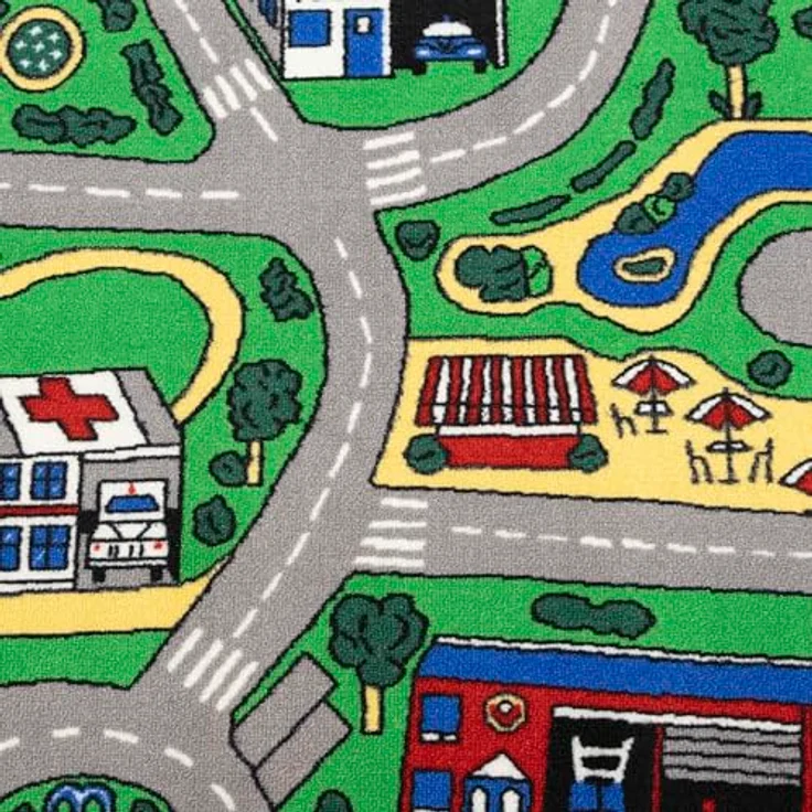 Primaflor Interaktiver Spielteppich CITY - 200x300 cm, Made in Europe Kinderteppich mit Straßenmotiv, Hochwertiger Straßen-Teppich für Kinder- und Spielzimmer, Spielmatte für Jungen und Mädchen – Bild 7