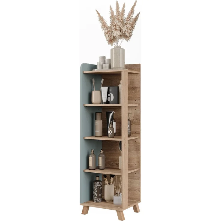 Badregal Karen Sonoma/Blau 40 x 128 cm mit 4 Fächern Vicco – Bild 6