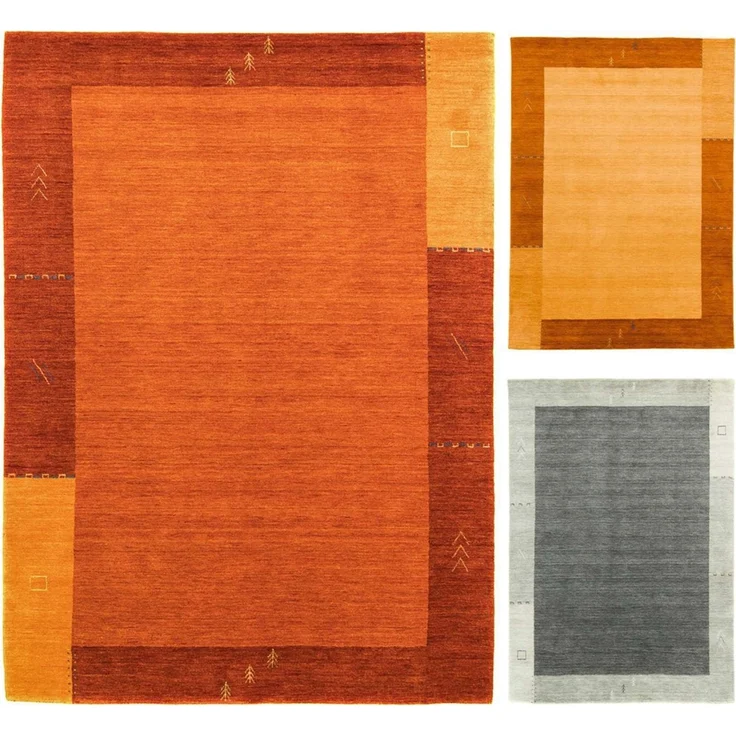 Gabbeh Teppich - Indus »Tella« 350x250 cm - gold – Bild 6
