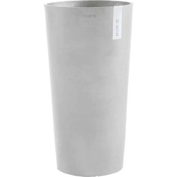 ECOPOTS Blumentopf AMSTERDAM MID HIGH White Grey, BxTxH: 34x34x66 cm – Bild 1