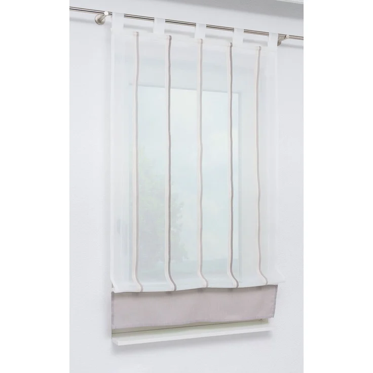 Raffrollo/Raffgardine von Lysel - Tavira (BxH) 100cm * 140cm beigebraun – Bild 4