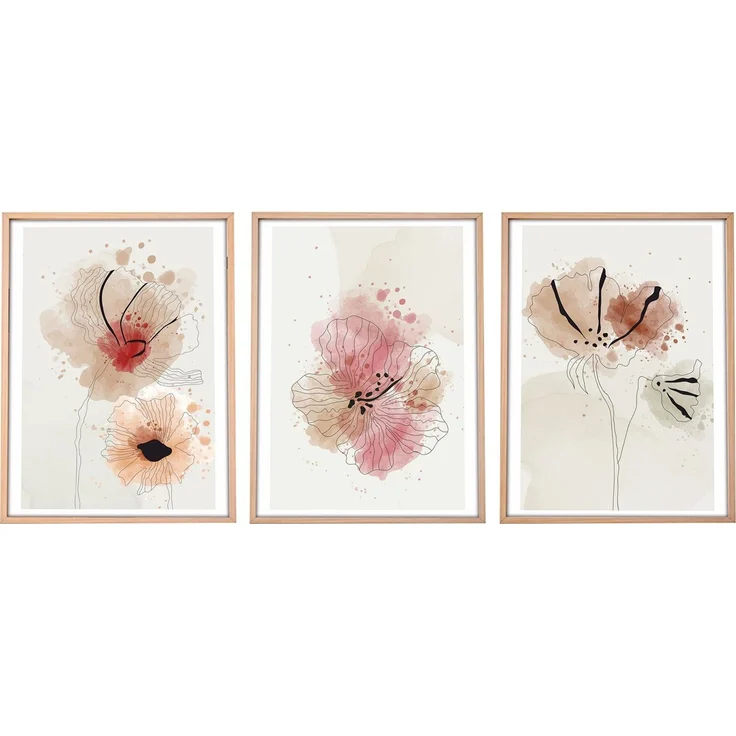 Wallity Leinwandbild Painting: 100% MDF (Thickness: 3 mm), 50 x 70 cm (3 Pieces) E1502, (3 St) – Bild 7