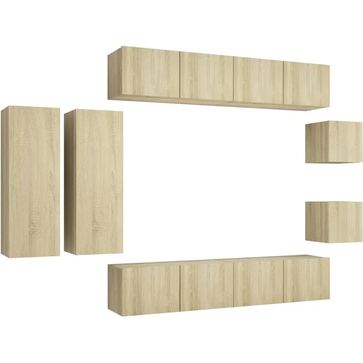 8-tlg. TV-Schrank-Set Sonoma-Eiche Spanplatte [3079020]