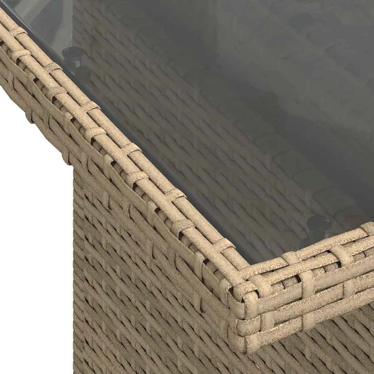 vidaXL 5-tlg. Garten-Sofagarnitur mit Kissen Beige Poly Rattan 3326150 – Bild 10