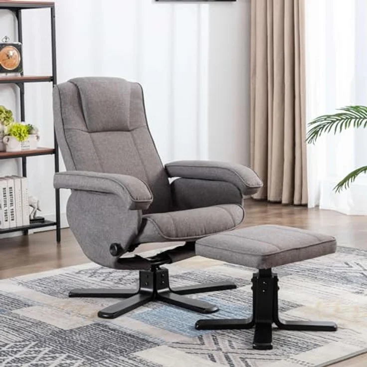 SVITA Relaxsessel CHARLES (Set, 2-St, Relaxsessel mit Hocker), 360° drehbar,mit Fußablage,Wippmechanismus,bequem gepolstert – Bild 10
