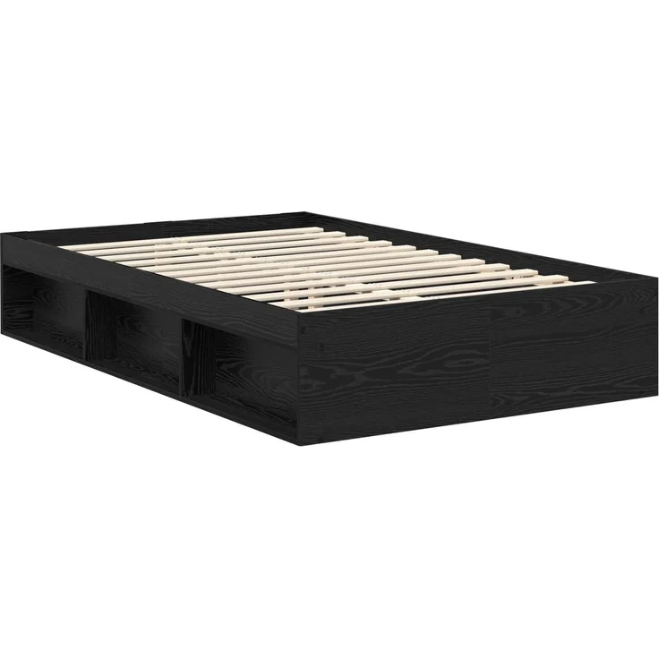 vidaXL Bettrahmen Schwarz 135 x 190 cm Massives Kiefernholz 3411424 – Bild 4