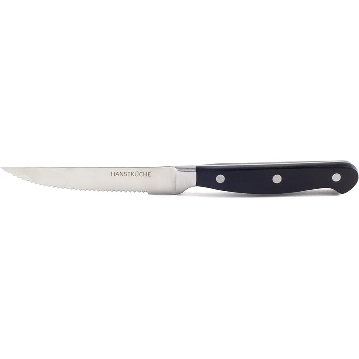 Hanseküche Steakmesser Steakmesser 6er Set – mit Holzgriff (Schwarz) (6 Stück), Modernes Design, Geschenkbox – Bild 7
